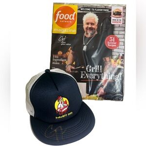 NEW Signed Guy Fieri Trucker Hat + Food Network Magazine July/Aug 2023 Featured